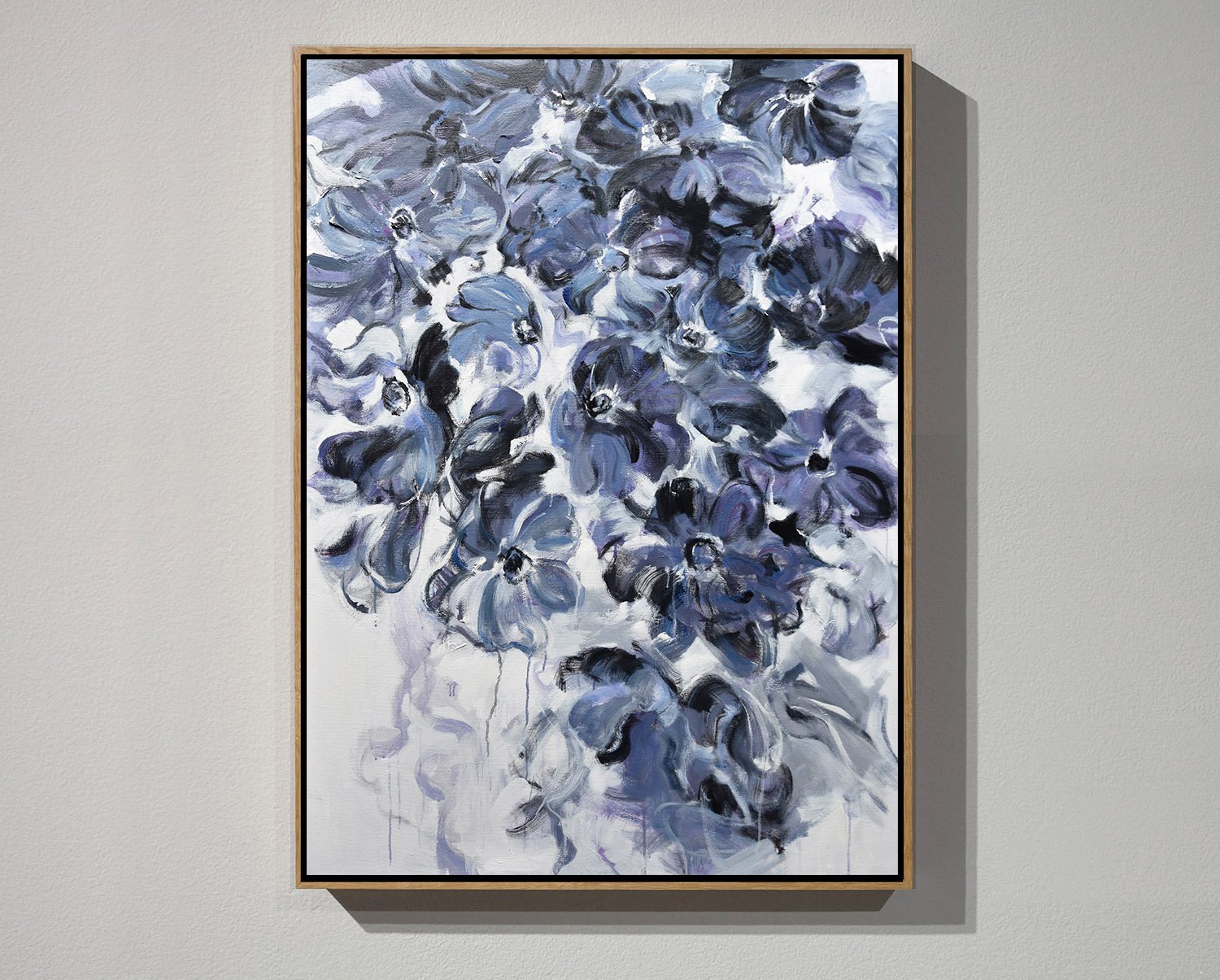 Vertical Abstract Flower Oil Painting #LX79B